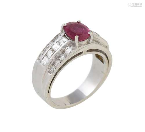 A ruby and diamond ring