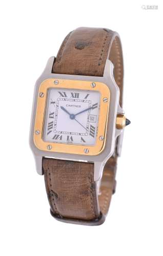 Cartier, Santos, a bi-metal wrist watch