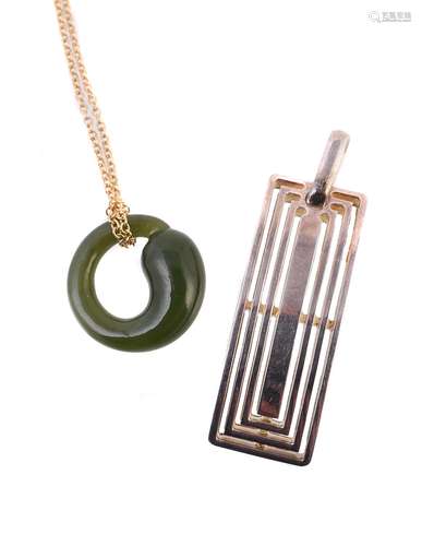 A nephrite Eternal Circle necklace by Elsa Peretti for Tiffa...