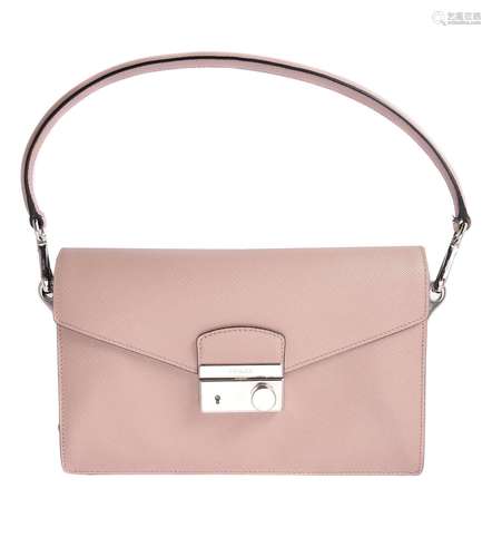 Prada, a dusky pink leather shoulder bag