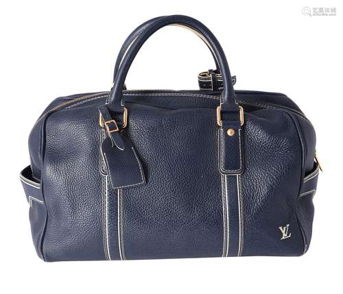 Louis Vuitton, a blue taurillon leather Keepall