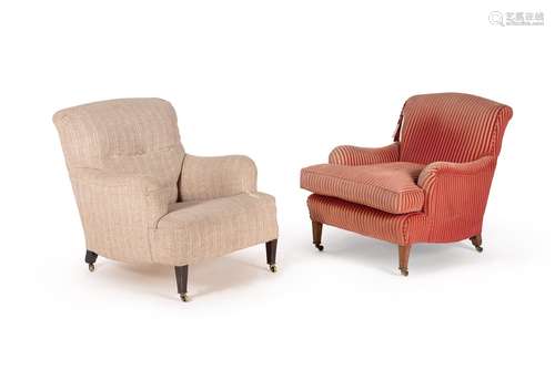 A near pair of Victorian 'Bridgewater' armchairs, by HOWARD ...