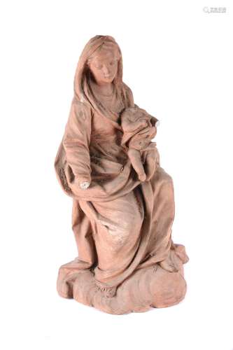 A French or Flemish terracotta group of the Virgin and Child...
