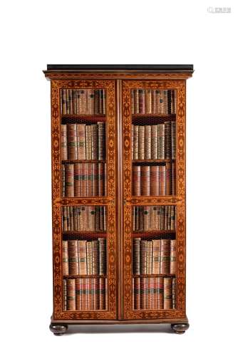 A pair of French marquetry bookcases, , in Louis XVI style, ...