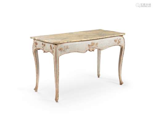 An Italian painted and silvered side or console table, circa...