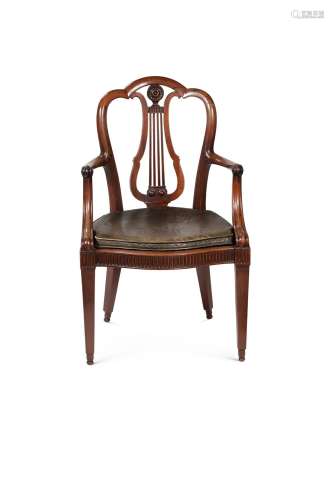 A George III mahogany open armchair