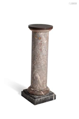 A Continental specimen marble columnar pedestal, late 19th/2...
