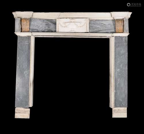 A George III Bleu Turquin, white and Siena marble chimneypie...