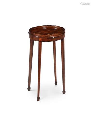 A George III mahogany and satinwood inlaid urn stand