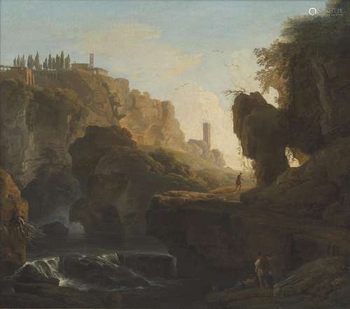 Claude-Joseph Vernet (French 1714-1789)A gorge with fisherme...