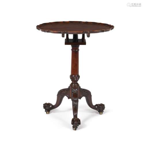 A George II mahogany 'bird cage' tripod table
