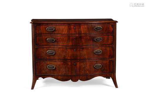 A George III mahogany serpentine chest of drawers