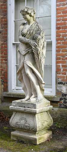 A large carved limestone model of Demeter or Autumn