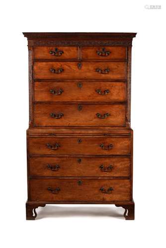 A George III mahogany chest on chest