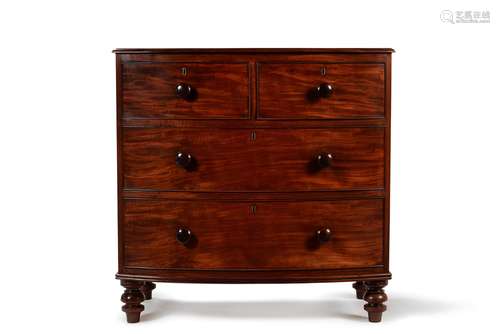 A Regency mahogany bowfront chest of drawers