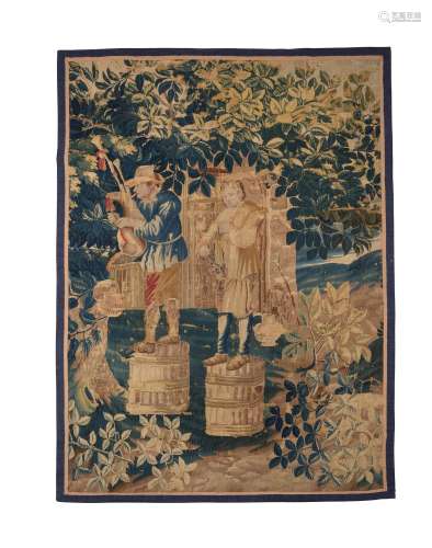 A French 'Teniers' tapestry fragment, early 18th century