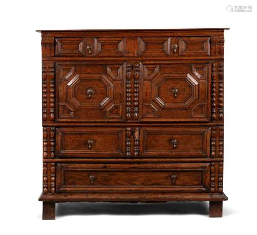 A Charles II oak chest of drawers, circa 1680