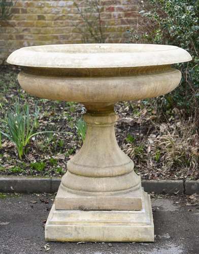 A large English stone composition tazza in the style of exam...