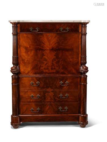 An Italian mahogany escritoire, first quarter 19th century, ...