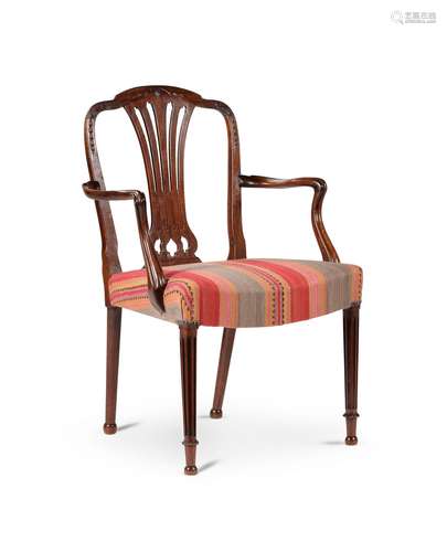 A George III mahogany open armchair