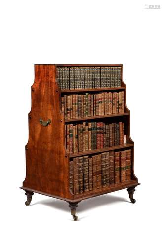 A William IV mahogany double sided waterfall open bookcase