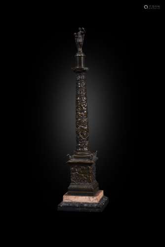 A patinated bronze Grand Tour model of Trajan's column