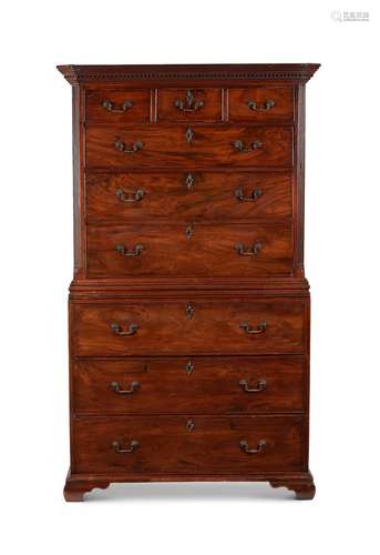 A George III mahogany chest on chest