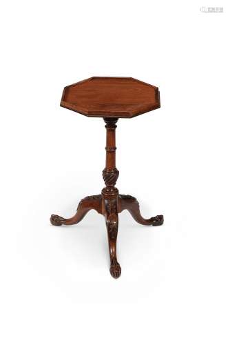 Y An unusual George III rosewood octagonal candle stand