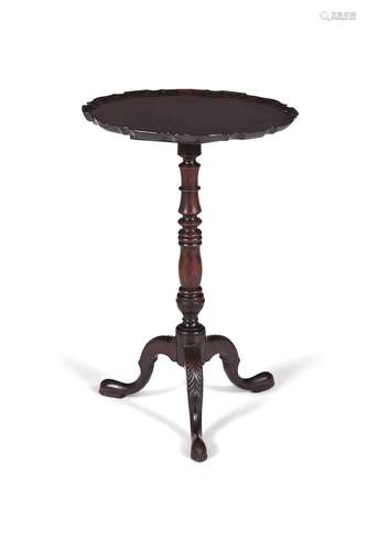 A George III mahogany 'pie crust' tripod table