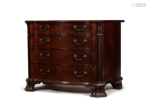 A George III mahogany serpentine chest of drawers