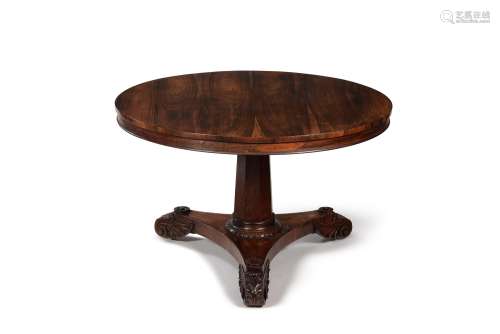 Y A William IV rosewood circular centre table