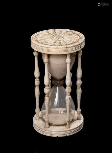 An Anglo-Indian bone hourglass, late 18th or early 19th cent...