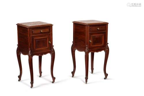 A pair of French mahogany bedside cabinets, late 19th/early ...