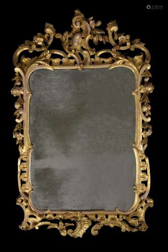 A George II carved giltwood wall mirror