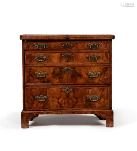 A George II figured walnut and feathered bachelor's chest