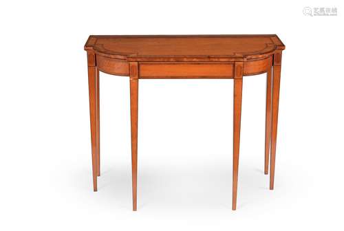 Y A George III satinwood and tulipwood banded side table