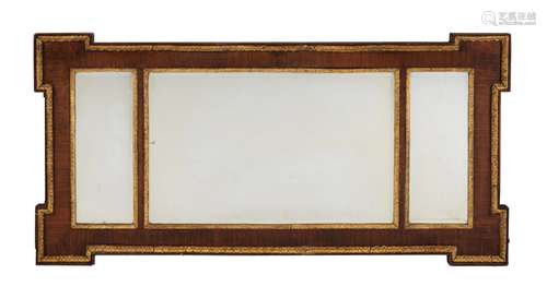 A exotic wood and parcel giltwood wall mirror, 19th century ...