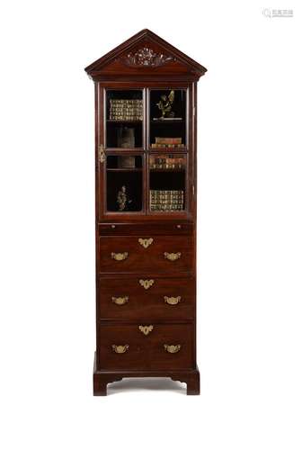 A George II mahogany and pine collector's cabinet