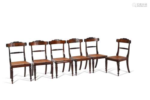 Y A set of eight George IV rosewood dining chairs