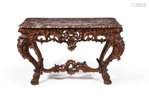 A Louis XV carved oak pier table