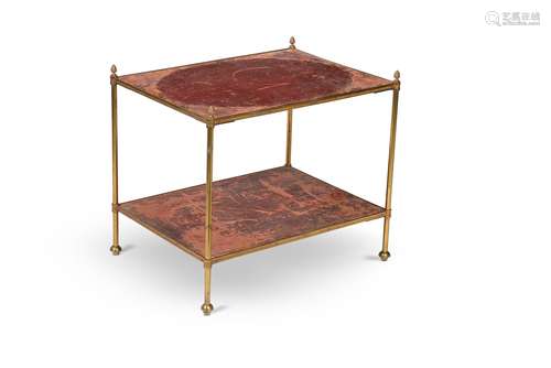 A brass two tier etagere