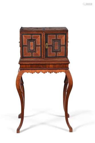 Y A Flemish kingwood, palmwood, ebony and ivory inlaid cabin...