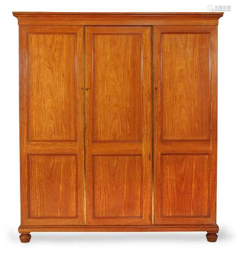 A Victorian satinwood compactum wardrobe