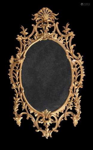 A pair of George III giltwood wall mirrors