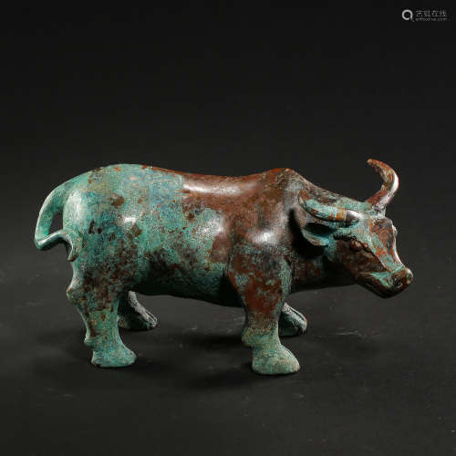 CHINESE HAN DYNASTY BRONZE COW