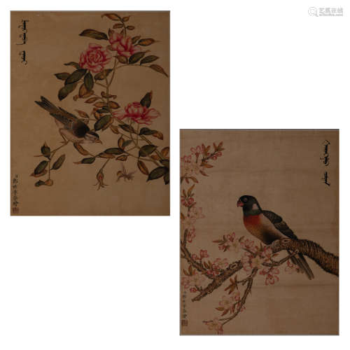 CHINESE PAINTING AND CALLIGRAPHY FLOWERS AND BIRDS