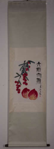 CHINESE PAINTING AND CALLIGRAPHY, PEACHS
