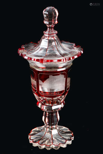German Biedermeier Glass Goblet