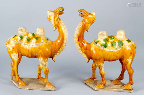 Chinese pair of ceramic dromedaries