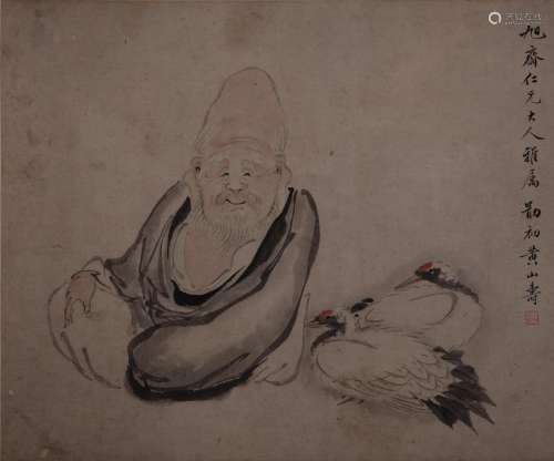 CHINESE PAINTING AND CALLIGRAPHY, LONGEVITY FIGURE